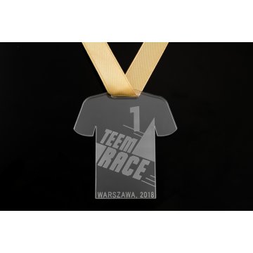 Laser Engraved Acrylic Medal - dimensions: 56x61mm - thickness: 3mm - MGR049