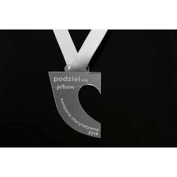 Laser Engraved Acrylic Medal - dimensions: 45x55mm - thickness: 3mm - MGR050