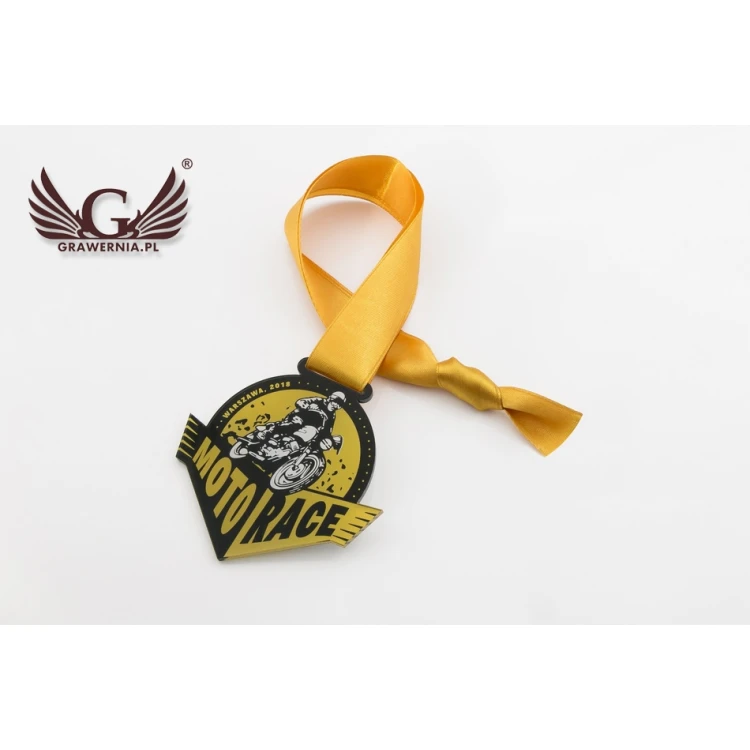 Acrylic Medal UV Print - Moto Race - dimensions: 90x80mm - MGR051