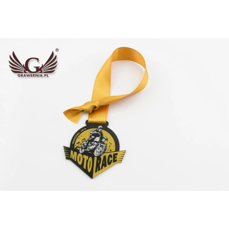 Acrylic Medal UV Print - Moto Race - dimensions: 90x80mm - MGR051