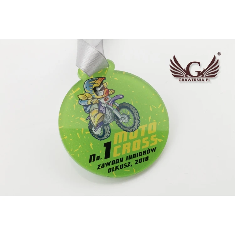 UV Print Acrylic Medal - Motocross - diameter: 60mm - MGR064