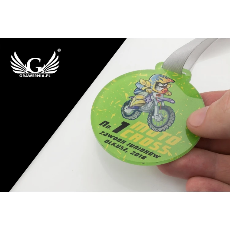 UV Print Acrylic Medal - Motocross - diameter: 60mm - MGR064