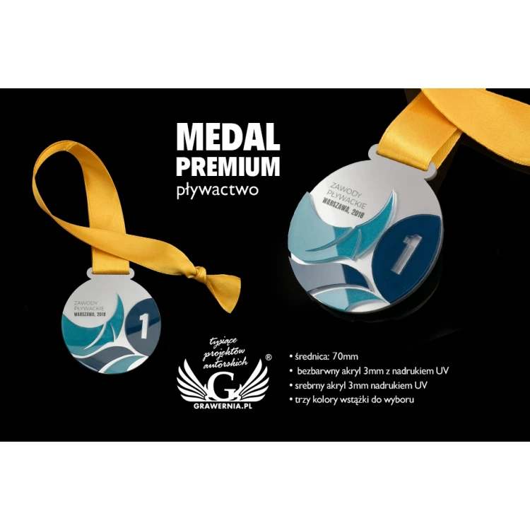 Premium Medal - Swimming - diameter: 70mm - MGR069