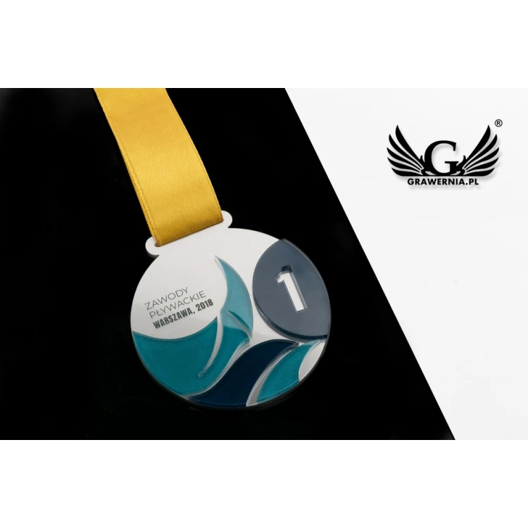 Premium Medal - Swimming - diameter: 70mm - MGR069