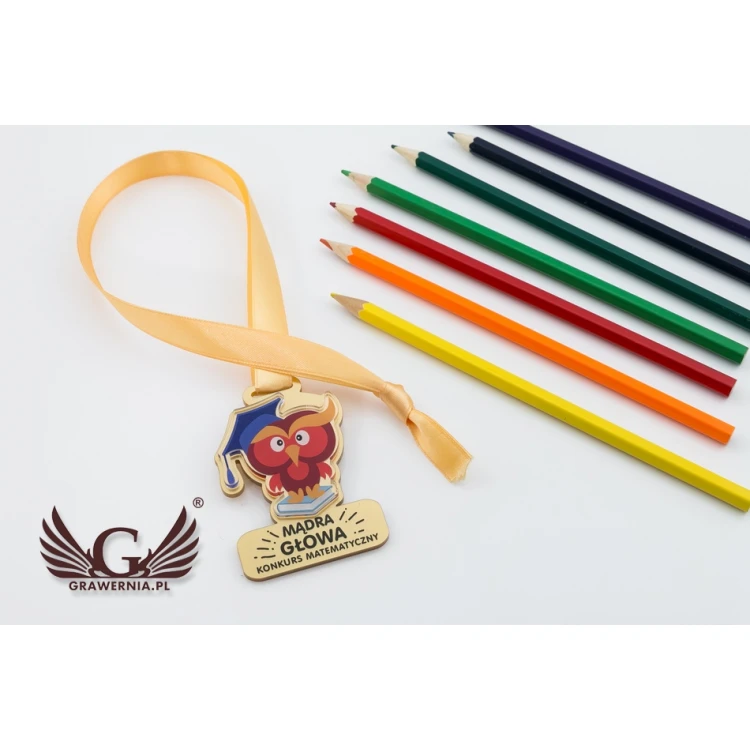 Premium Medal - Owl - dimensions: 65x50mm - UV print - MGR067
