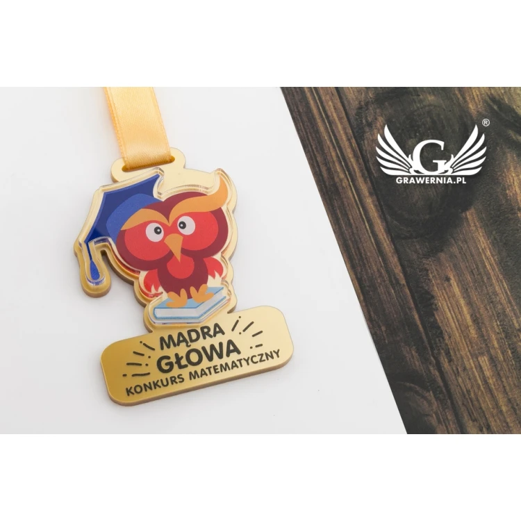 Premium Medal - Owl - dimensions: 65x50mm - UV print - MGR067
