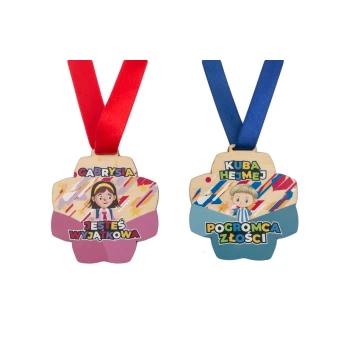 Wooden Medal for Preschooler, Student - size 83x89mm - UV print - MGR079