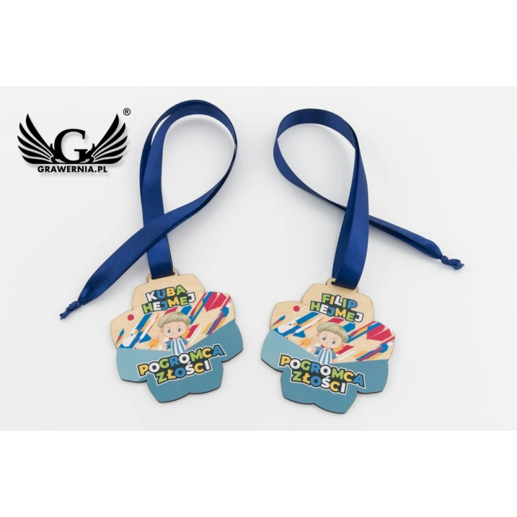 Wooden Medal for Preschooler, Student - size 83x89mm - UV print - MGR079
