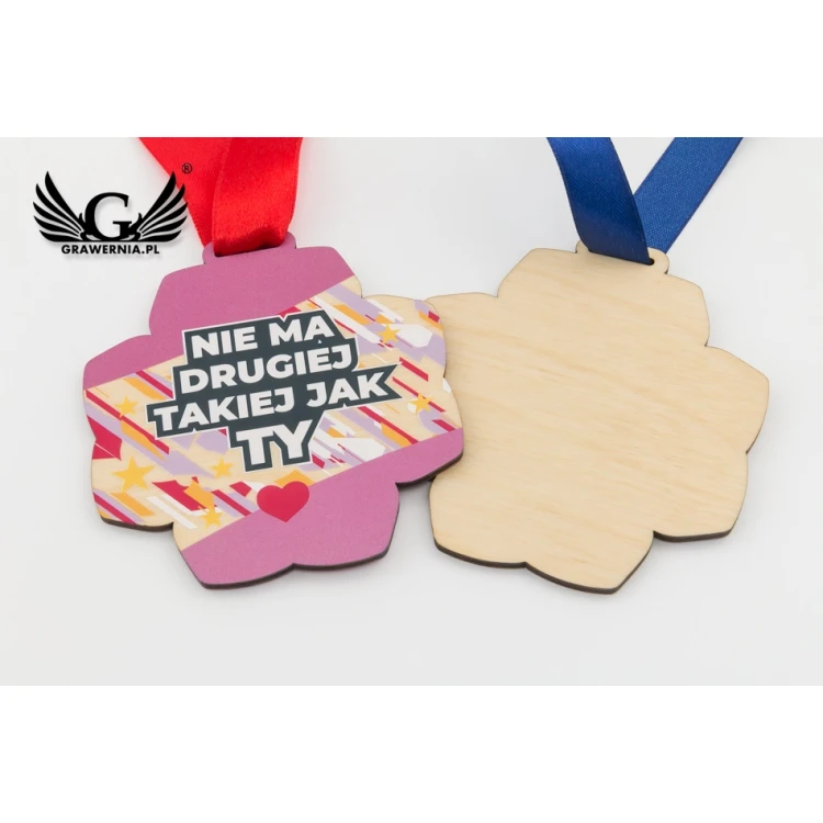 Wooden Medal for Preschooler, Student - size 83x89mm - UV print - MGR079