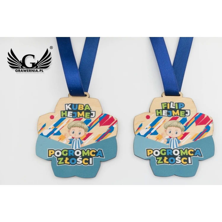 Wooden Medal for Preschooler, Student - size 83x89mm - UV print - MGR079