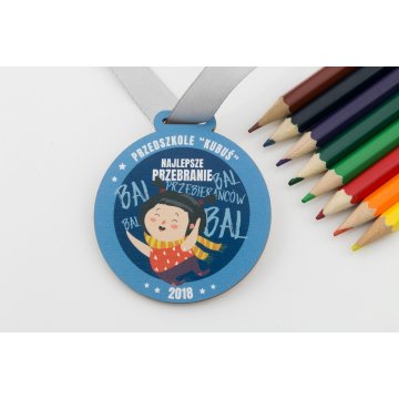 Wooden Medal UV Print - Costume Ball - diameter: 60mm - MGR059