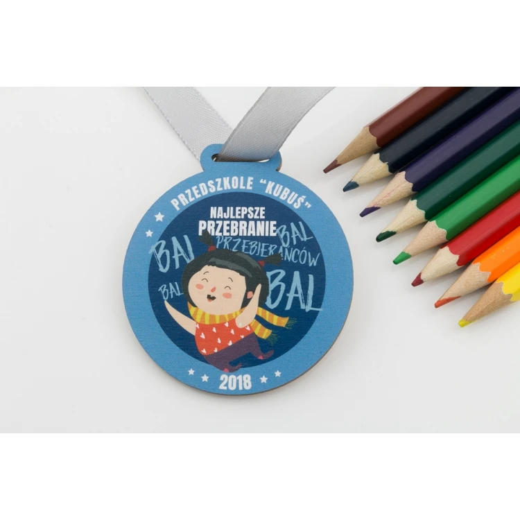 Wooden Medal UV Print - Costume Ball - diameter: 60mm - MGR059
