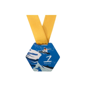 UV Print Wooden Medal - Winter Sport - dimensions: 79x66mm - MGR061