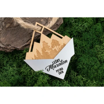 Wooden Medal Forest with Engraving Laminate - dim: 70x82mm - thickness: 4.6mm - MGR028