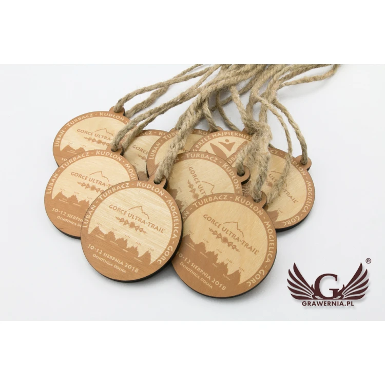 Wooden Medal Mountain Trail - diam. 80mm - thick. 5mm - UV print - MGR027