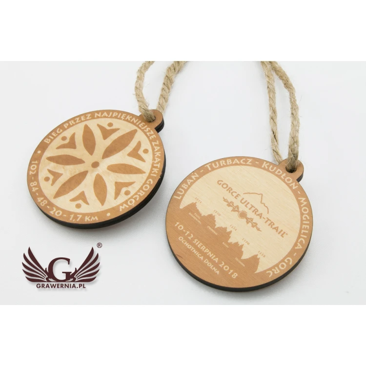Wooden Medal Mountain Trail - diam. 80mm - thick. 5mm - UV print - MGR027