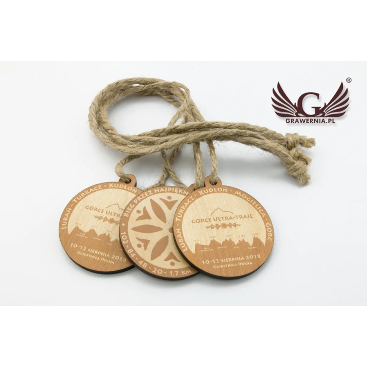 Wooden Medal Mountain Trail - diam. 80mm - thick. 5mm - UV print - MGR027