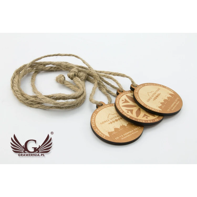 Wooden Medal Mountain Trail - diam. 80mm - thick. 5mm - UV print - MGR027
