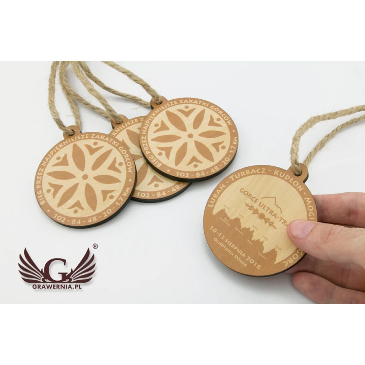 Wooden Medal Mountain Trail - diam. 80mm - thick. 5mm - UV print - MGR027