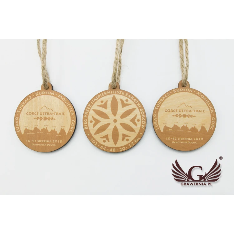 Wooden Medal Mountain Trail - diam. 80mm - thick. 5mm - UV print - MGR027