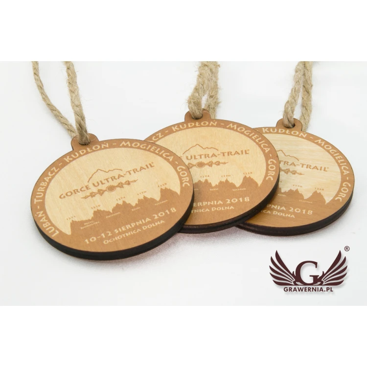 Wooden Medal Mountain Trail - diam. 80mm - thick. 5mm - UV print - MGR027