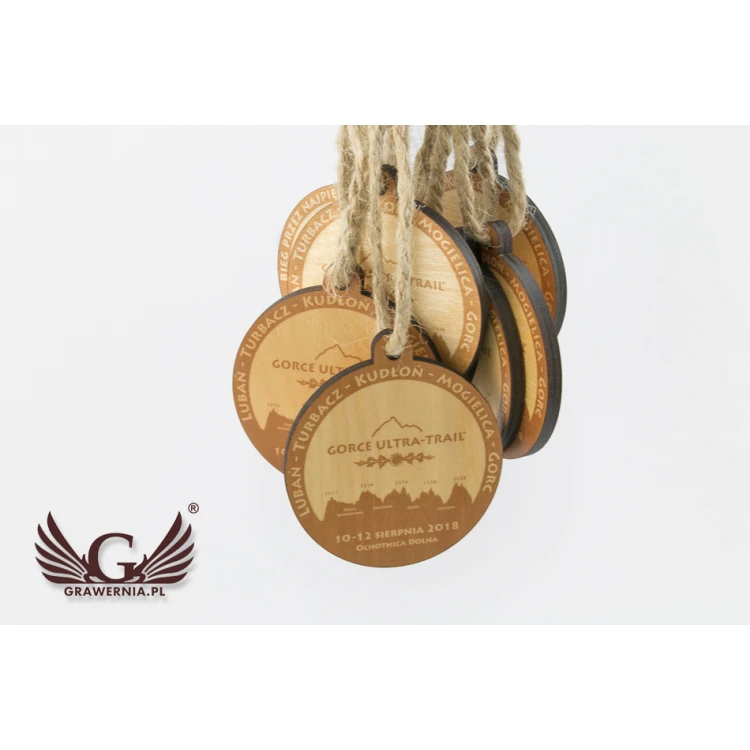 Wooden Medal Mountain Trail - diam. 80mm - thick. 5mm - UV print - MGR027