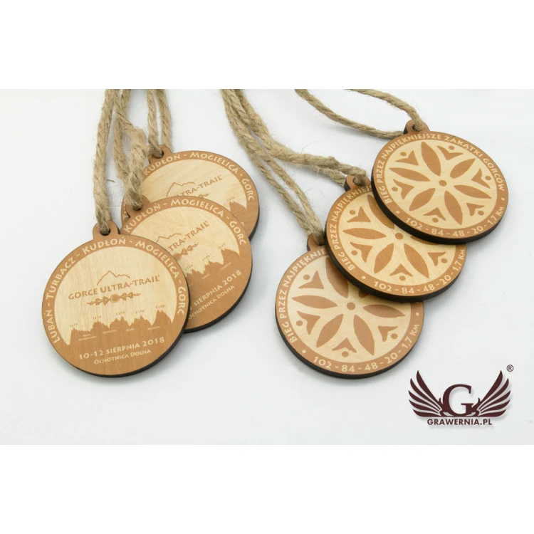 Wooden Medal Mountain Trail - diam. 80mm - thick. 5mm - UV print - MGR027