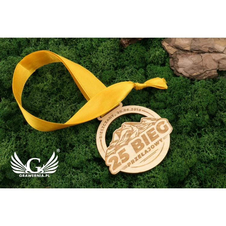 Laser Engraved Wooden Medal - Diameter: 80mm - Thickness: 3mm - MGR083