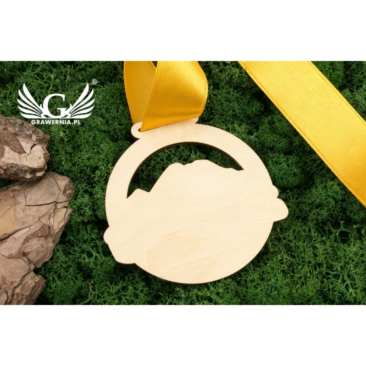 Laser Engraved Wooden Medal - Diameter: 80mm - Thickness: 3mm - MGR083