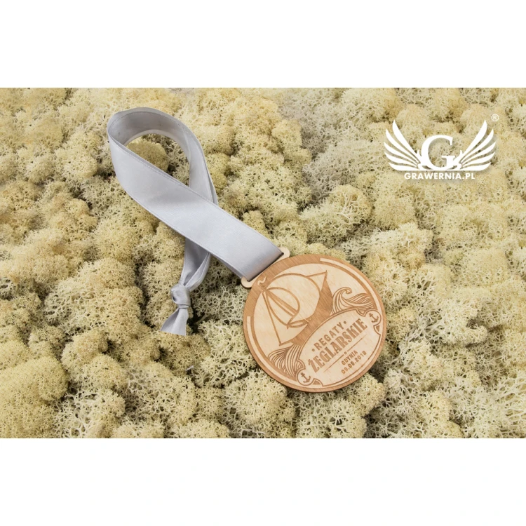 Laser Engraved Wooden Medal - Diameter: 80mm - Thickness: 3mm - MGR031