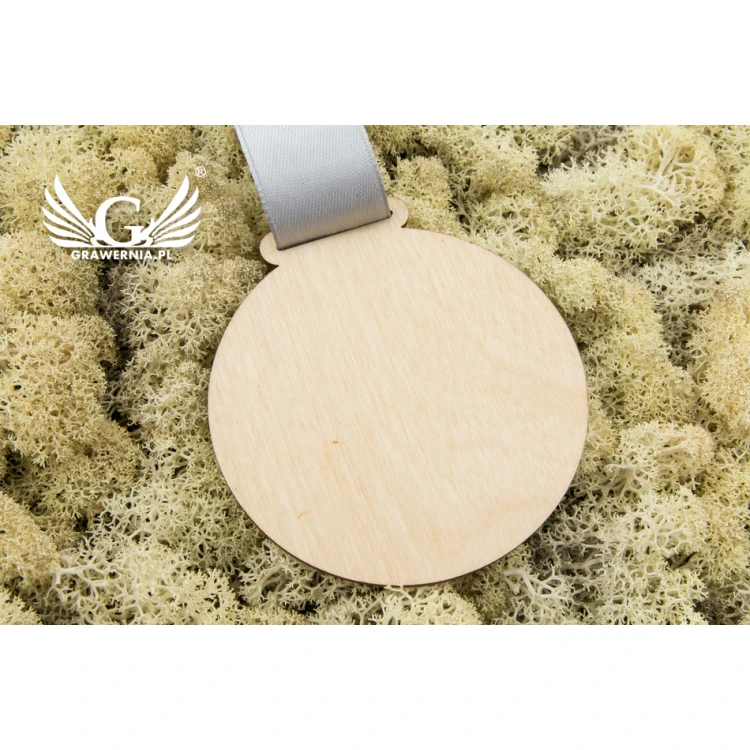 Laser Engraved Wooden Medal - Diameter: 80mm - Thickness: 3mm - MGR031