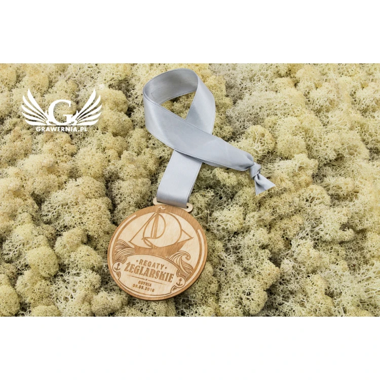 Laser Engraved Wooden Medal - Diameter: 80mm - Thickness: 3mm - MGR031