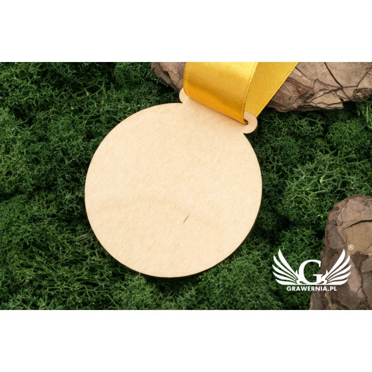 Laser Engraved Wooden Medal - Diameter: 70mm - Thickness: 3mm - MGR032