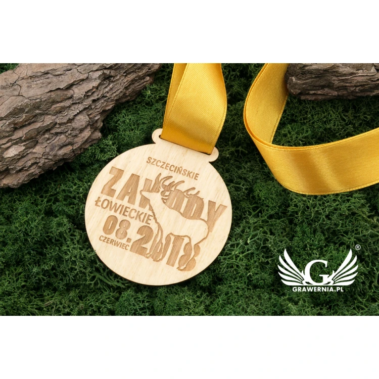 Laser Engraved Wooden Medal - Diameter: 70mm - Thickness: 3mm - MGR032