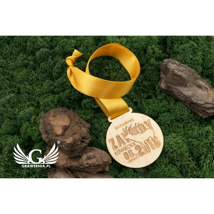 Laser Engraved Wooden Medal - Diameter: 70mm - Thickness: 3mm - MGR032