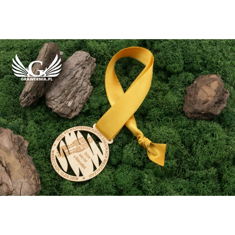 Laser Engraved Wooden Medal - Diameter: 70mm - Thickness: 3mm - MGR033