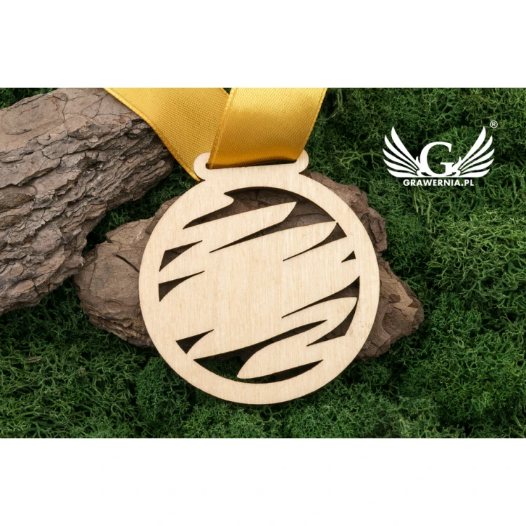 Laser Engraved Wooden Medal - Diameter: 70mm - Thickness: 3mm - MGR033