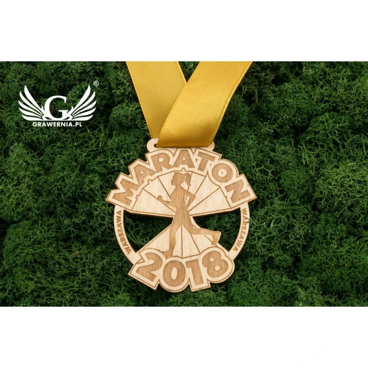 Laser Engraved Wooden Medal - dimensions: 75x74mm - thickness: 3mm - MGR034