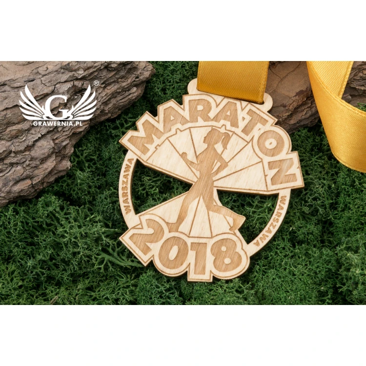 Laser Engraved Wooden Medal - dimensions: 75x74mm - thickness: 3mm - MGR034