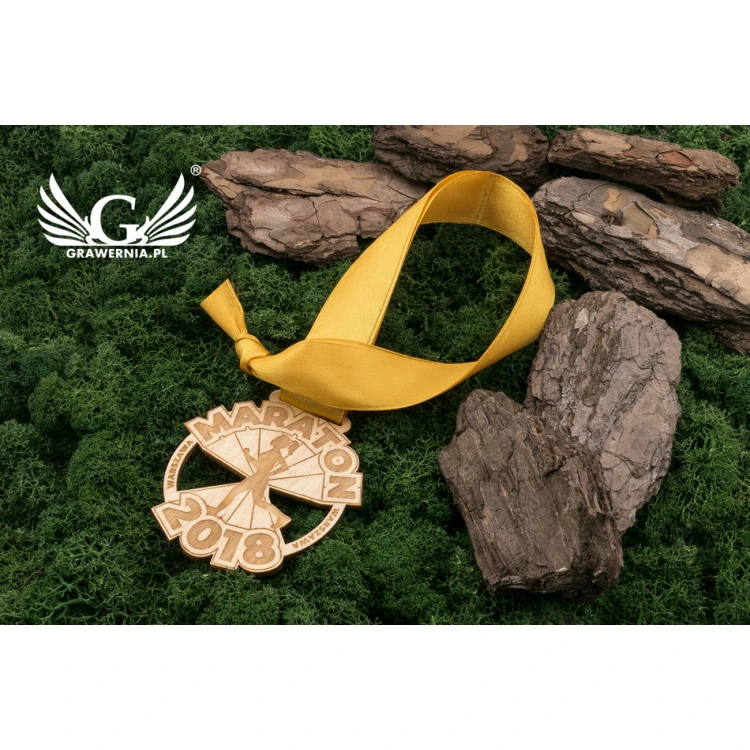 Laser Engraved Wooden Medal - dimensions: 75x74mm - thickness: 3mm - MGR034