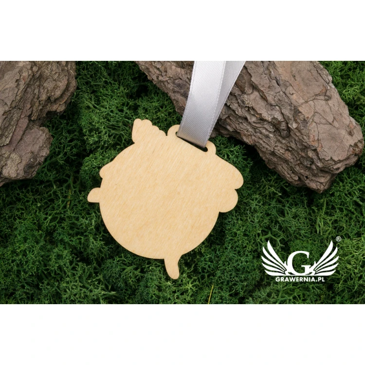 Laser Engraved Wooden Medal - dimensions: 56x54mm - thickness: 3mm - MGR037