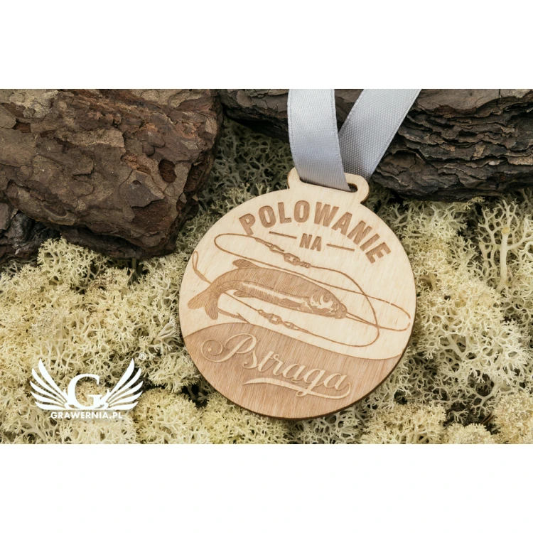 Laser Engraved Wooden Medal - Diameter: 60mm - Thickness: 3mm - MGR035