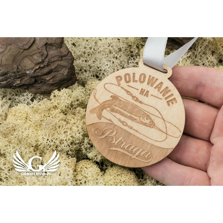 Laser Engraved Wooden Medal - Diameter: 60mm - Thickness: 3mm - MGR035