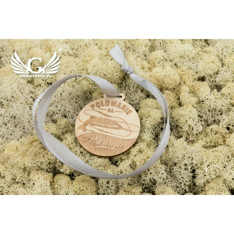 Laser Engraved Wooden Medal - Diameter: 60mm - Thickness: 3mm - MGR035