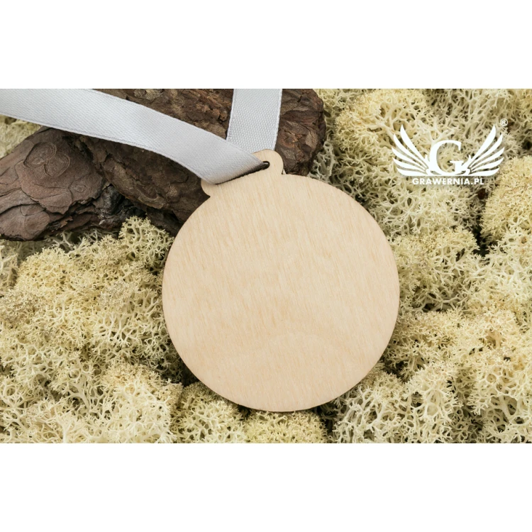 Laser Engraved Wooden Medal - Diameter: 60mm - Thickness: 3mm - MGR035