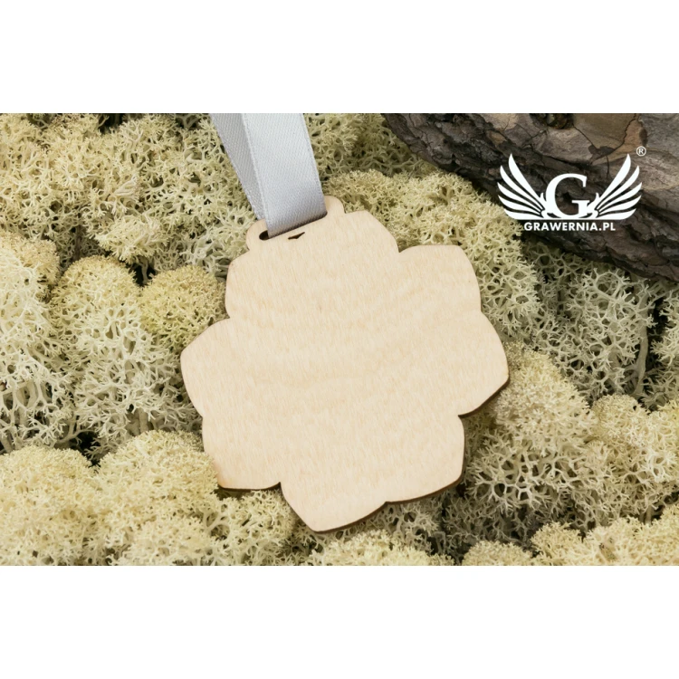 Laser Engraved Wooden Medal - dimensions: 62x62mm - thickness: 3mm - MGR039