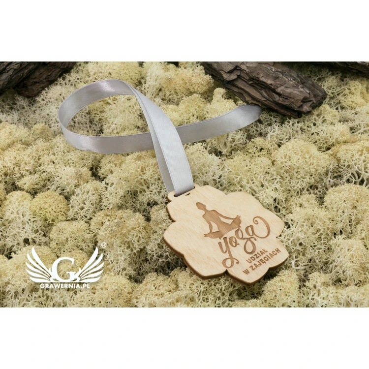 Laser Engraved Wooden Medal - dimensions: 62x62mm - thickness: 3mm - MGR039