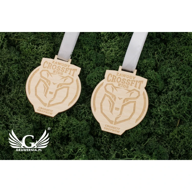 Laser Engraved Wooden Medal - dimensions: 60x58mm - thickness: 3mm - MGR040