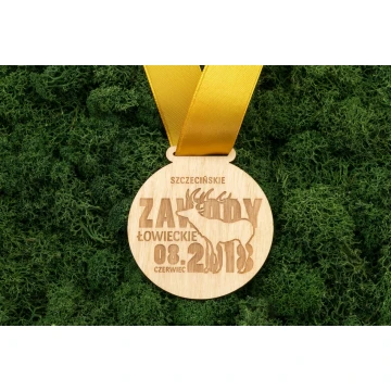 Laser Engraved Wooden Medal - Diameter: 70mm - Thickness: 3mm - MGR032