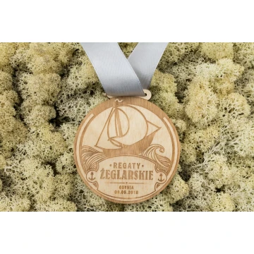 Laser Engraved Wooden Medal - Diameter: 80mm - Thickness: 3mm - MGR031